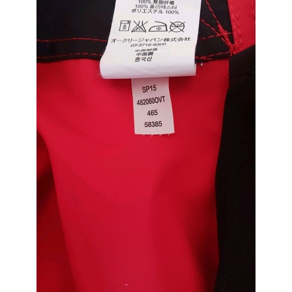 Oakley Mens Board Shorts Size 36 Red Black Graphic Logo Swim Trunks Performance - Picture 11 of 12